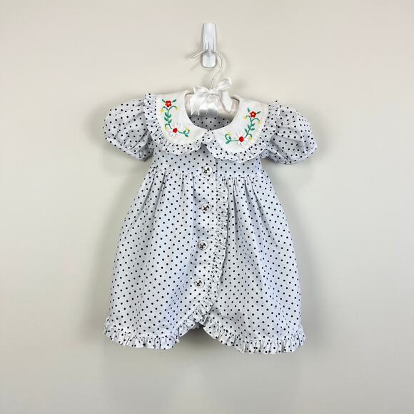 Vintage Sikaffy Polka Dot Dress 6 Months - Picture 1 of 8